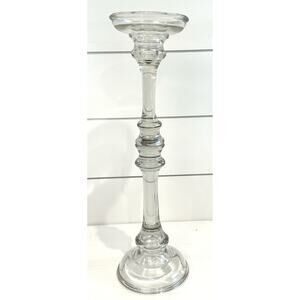 Pressed Glass Vintage 2-Part Screw Apart Candlestick 18.5" Tall-RARE & UNIQUE!